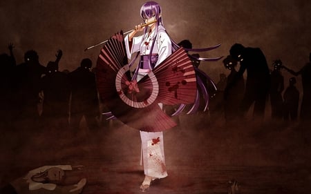 Killer - beauty, deadly, katana, undead, kill, kimono, blood, killing