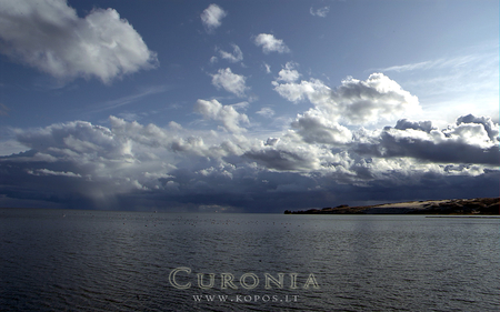 Forthcoming storm in Curonia - storm, clouds, kopos, kurische, lagune, forthcoming, curonian, rain, haff, nehrung, heavy, spit, curonia