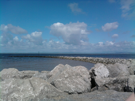 beautiful view - rocky, sunny, beach, view, sea