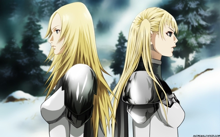 Claymore - female warrior, long hair, beautiful ladys, armor, claymore, anime warrior, fantasy warrior, anime, anime blonde