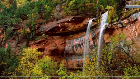 Emerald Pools Waterfall, Zion National Park, Utah - national park, scenery, waterfall, emerald pools