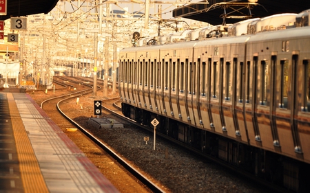 Railway Station - train, railway, photography, station, abstract