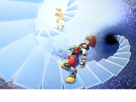 Stairs of Memories - namine, stairs, kingdom hearts, sora