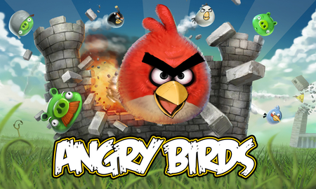 Angry Birds - towers, angry, birds, green pigs