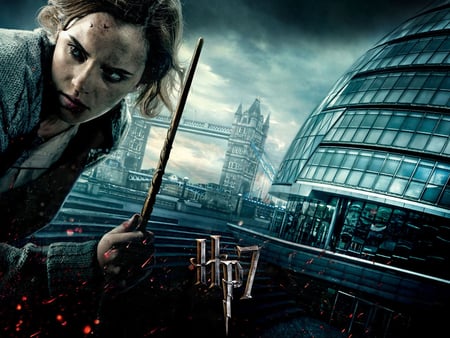 Hermione Granger - hp7, wand, deathly hallows, harry potter, hermione granger, part 2, building