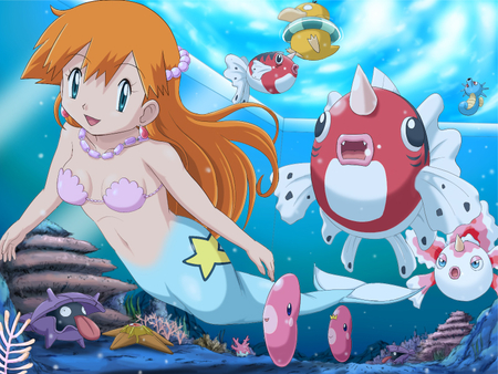 Misty - misty, star, seashell, water, mermaid, pokemon, ocean, fish