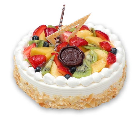 delicious fruit cake - strawberry, white, food, fruit, cake, kiwi