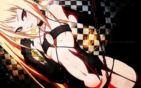 Rachel Alucard - pretty, cute, beauty, beautiful, chains, hot, anime girl, long hair, blonde hair, sexy, stuning, blazeblue