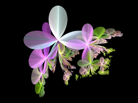 Pretty pastel petals - fractal, fractals, pink, petals, pastel, green