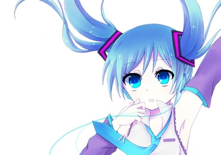 Hatsune Miku - aqua, music, anime girl, white, art, cool, aqua eyes, artistic, hatsune miku, light, song, vocaloids, glow, program, vocaloid, beautiful, pink, uniform, diva, nice, beauty, twintail, singer, aqua hair, black, virtual, pretty, idol, anime, miku, cute, girl, cg, hatsune, tie, digital, awesome, gray, outfit