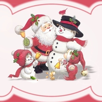 SNOWMAN WITH MR.CLAUS