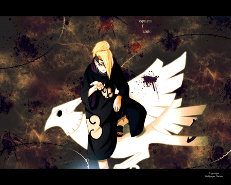 Deidara-on-clay-bird - akatsuki, naruto, anime, deidara