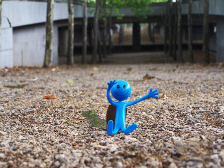 sitting in the rain - liltle, landscape, blue, rain