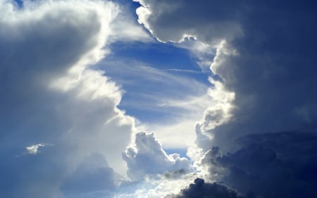 natural beauty - cloud, light, blue, sky