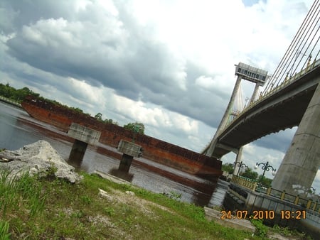 under the bridge - sumatra, river, riau, siak, bridge