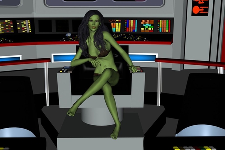 Star Trek-3D - star trek, enterprise, woman, bridge