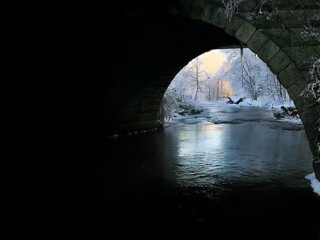 View_under_Bridge - view, under-bridge, cool, wallpaper, black