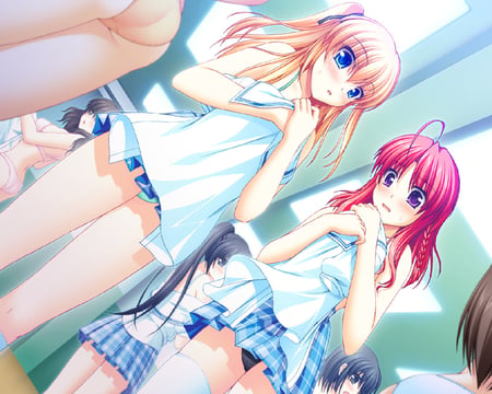 Rio & Miraa - fall, game, azurue, cg art, girl, beauty, new