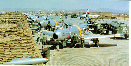 51st fighter interceptor wing at suwon, s.k. - aircraft, f-86, checkertails, korea