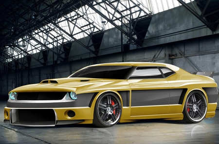 DODGE CHALLENGER - tuned, yellow, car, dodge