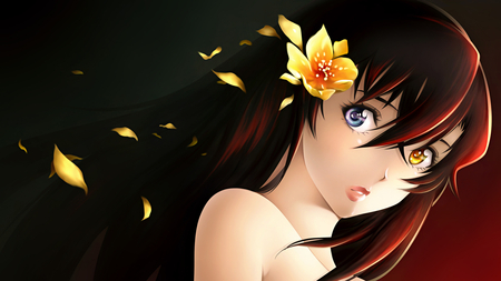 Cute - flower, cute, nice, anime, girl, eyes