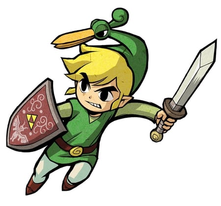 We have the courage to defeat it! - toon link, ezlo, shield, sword, video games, zelda