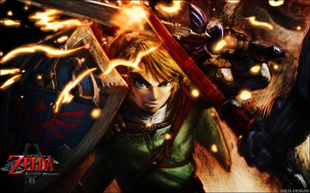 i'm never giving up! - twilight princess, link, zelda, video games, skull