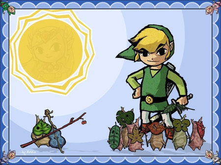 Sunshine in Hyrule - hyrule, toon link, sunshine, deku leaves, video games, zelda