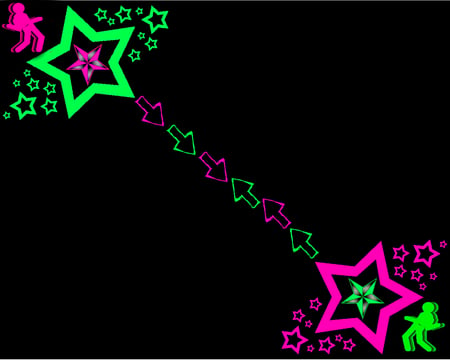 ★my★groovy★starz★ - green, neon, lime, labrano, stars, pink