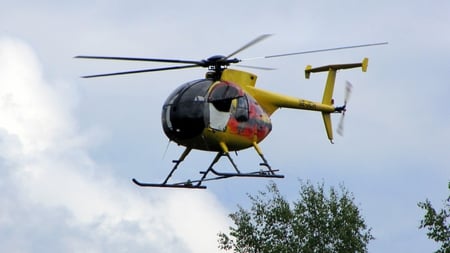 Hughes - hughes500, chopper, yellow, beautiful, forest