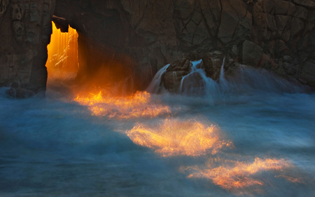 cave light - cave, water, beautiful, photography, light