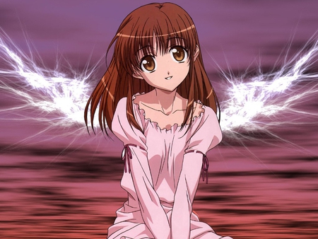 Anime angel - anime, girl, pink, angel