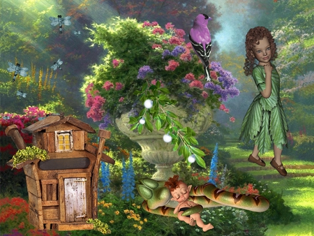 garden - green, fairy, garden, magical