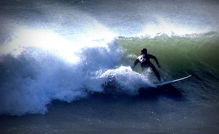 The big one! - sports, ocean, surf, light, summer, waves, blue, surfer, water sports