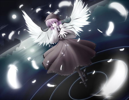 Mystia Lorelei - anime, touhou, girl, mystia lorelei, night