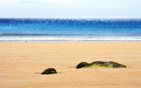 Beautiful sea - summer, blue, beach, beautiful, sea, ocean, sand, nature, waves, sky