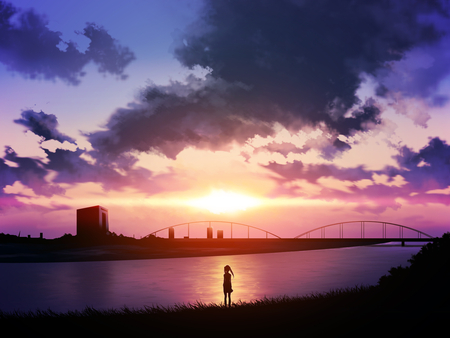 City & Sunset Anime Background Wallpapers - Anime Wallpapers