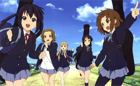 K-on - k-on, happy, cute, smiles, school uniforms