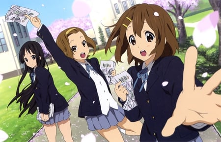 K-on - cute, smile, school uniforms, sweet