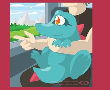 totodile set for adventure - totodile, water, pokemon, trainer