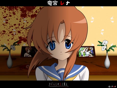 Cute or scary ? - higurashi no naku koro ni, anime, girl, cute, rena ryuugu