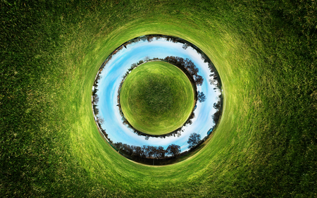 parallel world - landscape, black, nature, world, wide, green, hq, 3d, round