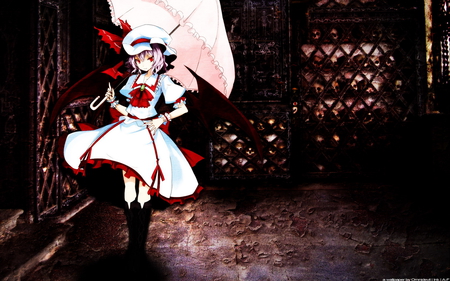 Remilia Scarlet - hat, touhou, dress, girl, remilia scarlet