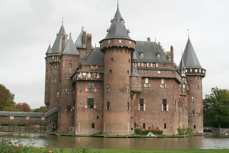 Castle De Haar - netherlands, holland, castle, dutch, water, tower, bridge