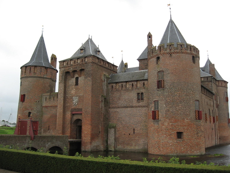 Dutch castle Muiderslot - muiderslot, dutch, water, tower, netherlands, holland, castle, medieval, middle ages, bridge