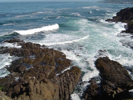 Wild waters - nature, wild, blue, water, sea, rocks, waves