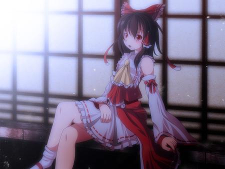 Hakurei Reimu - touhou, cute anime, anime, hakurei reimu, kimono girl, touhou girl