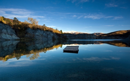 blue lake jetty - pretty, water, nature, blue, photography, lake