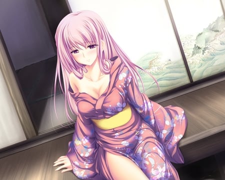 milene - anime, kimono, girl, milene