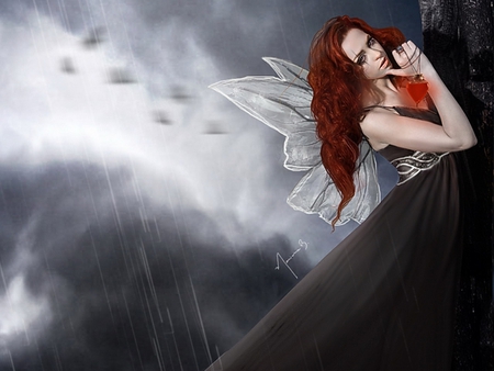 FAIRY - redhead, fairy, gothic, fantasy